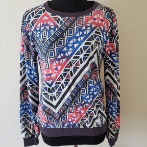 Eyeshadow Geometric Print Lightweight Sweatshirt